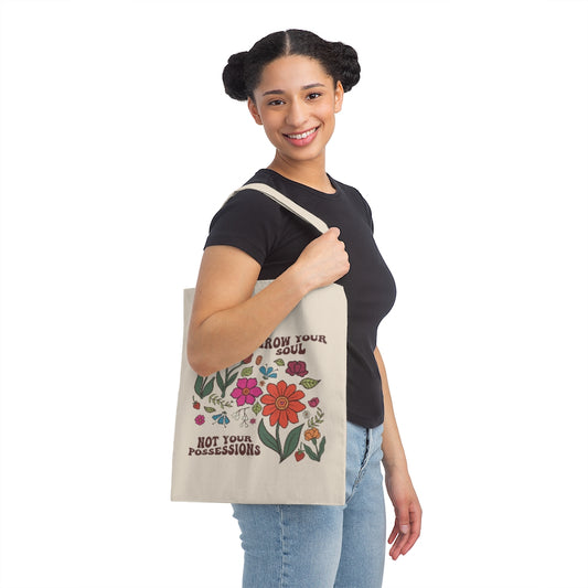 Canvas Tote Bag | Flower Tote Bag