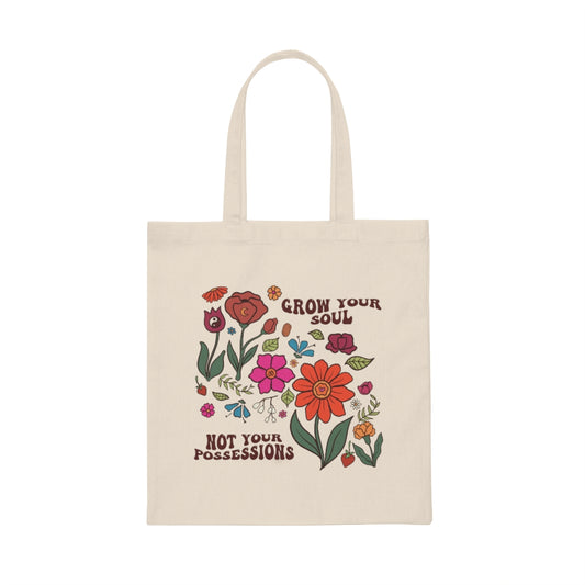 Canvas Tote Bag | Flower Tote Bag